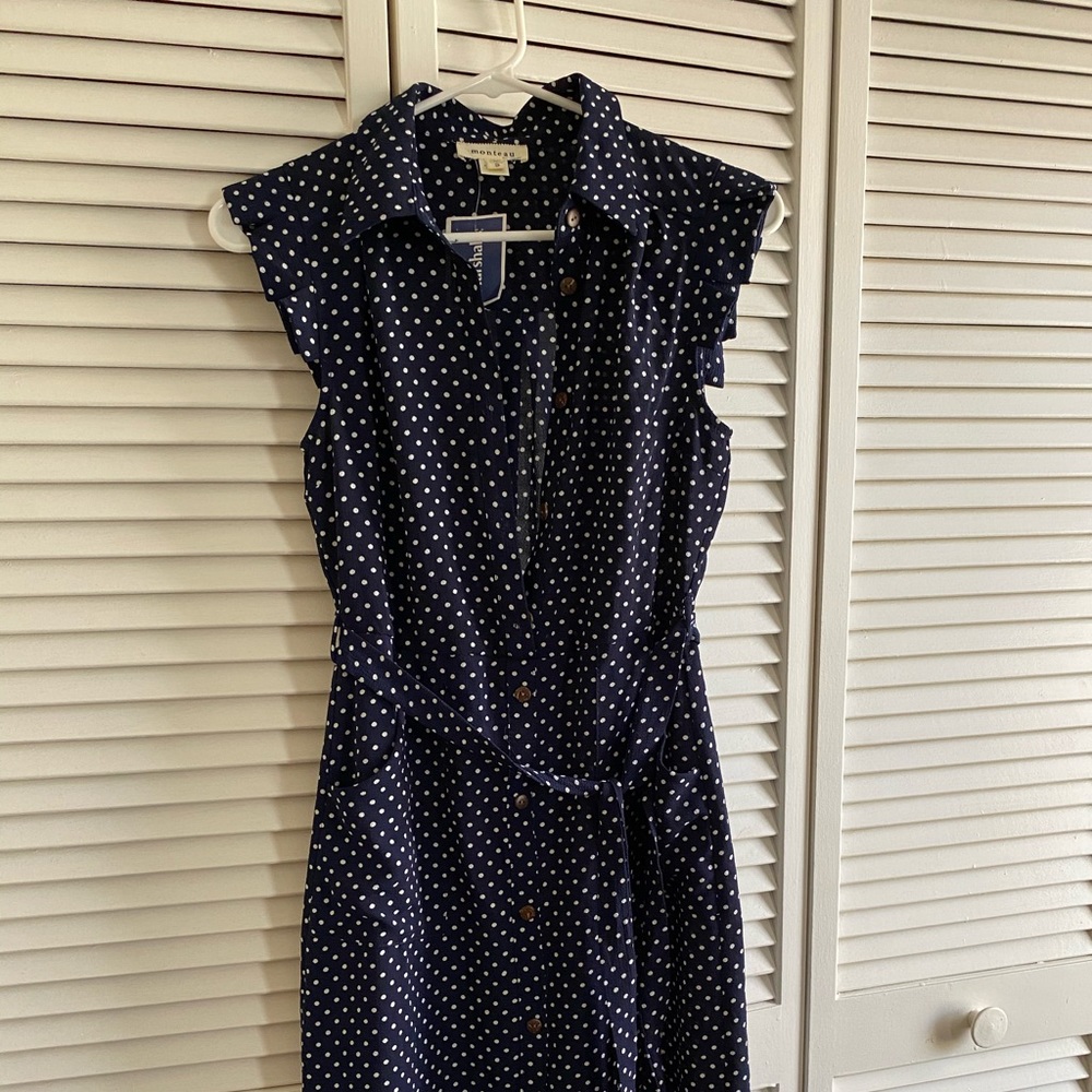 Navy Polka Dot Dress